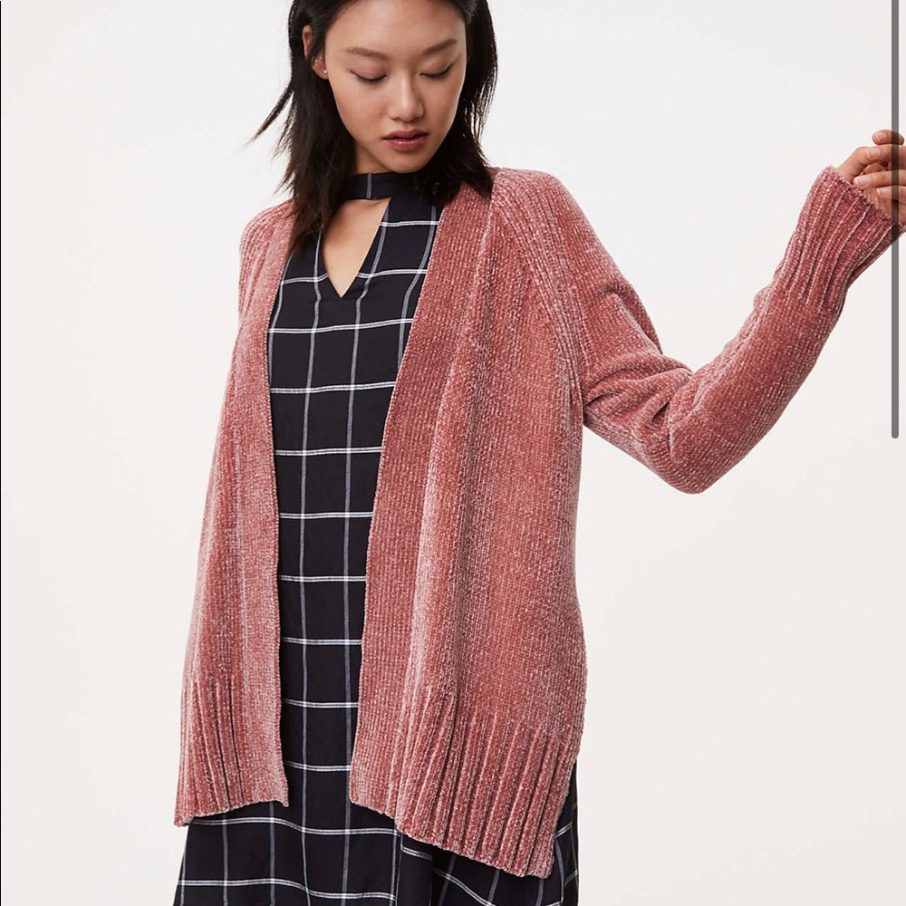 3/$10 LOFT Chenille Open Cardigan